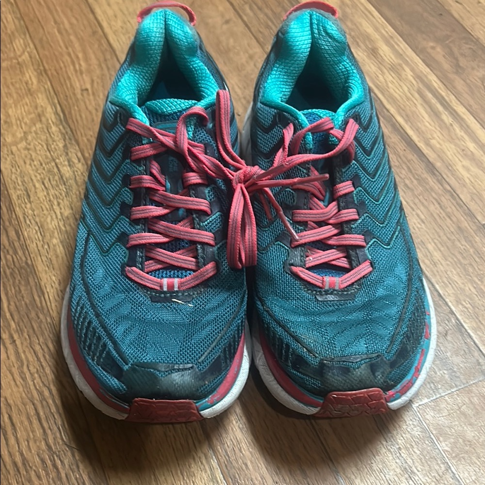 HOKA   Blue and Pink Athletic Shoes for Performance